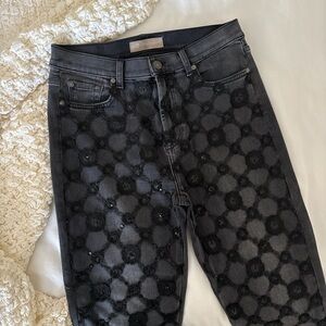 7 For All Mankind Black Patterned Jeans